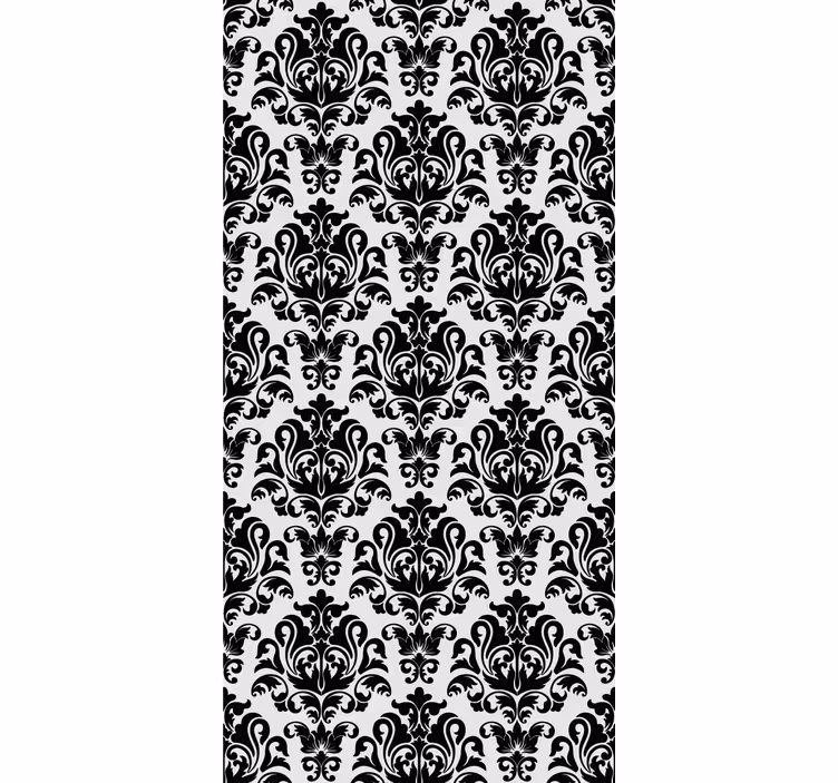 Classic wallpaper in black and white floral design - TenStickers