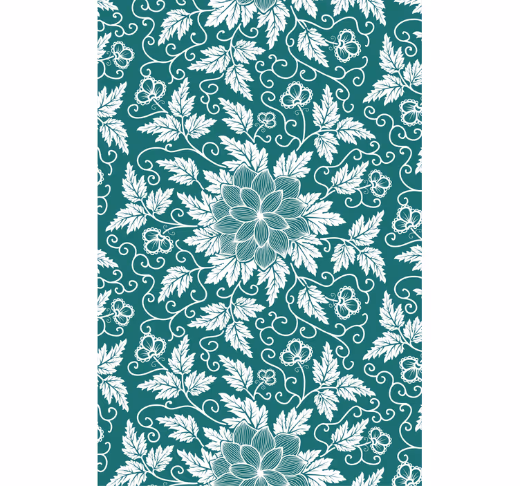 Living area wallpaper with vintage floral design - TenStickers