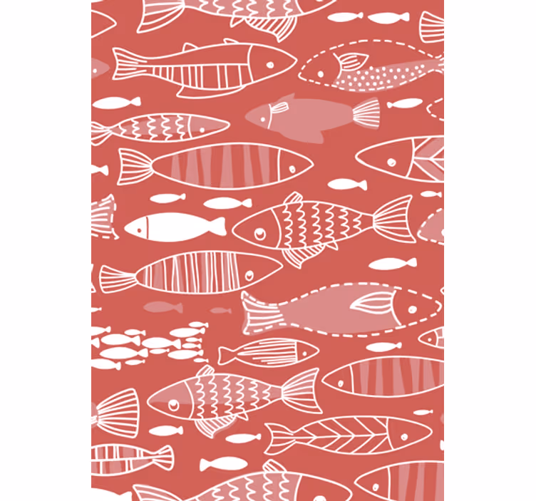 Living area wallpaper with many fish underwater - TenStickers
