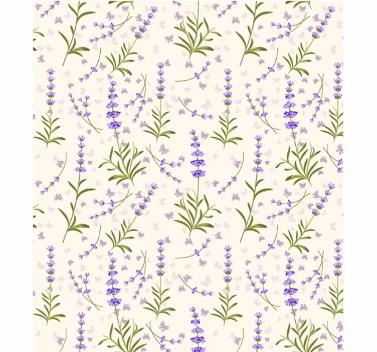 Living area wallpaper lavender floral design - TenStickers