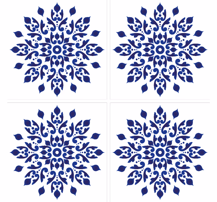 Tile effect wallpaper round classic design - TenStickers
