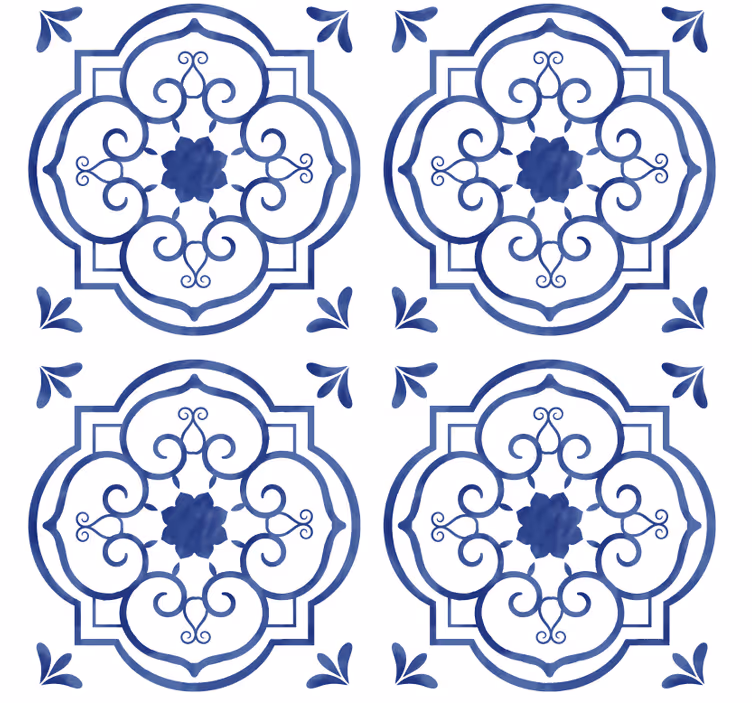 Tile effect wallpaper classic design - TenStickers