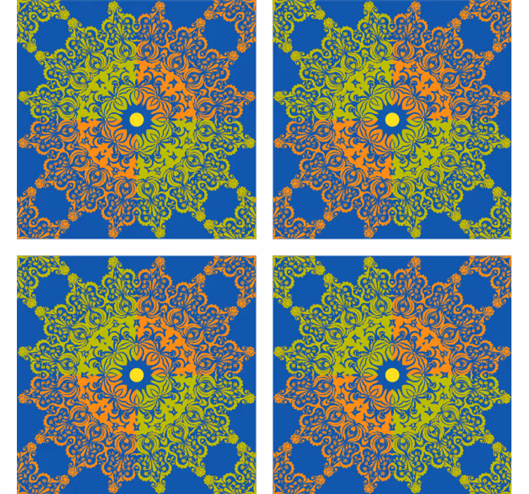 Tile effect wallpaper in colorful mandala design - TenStickers