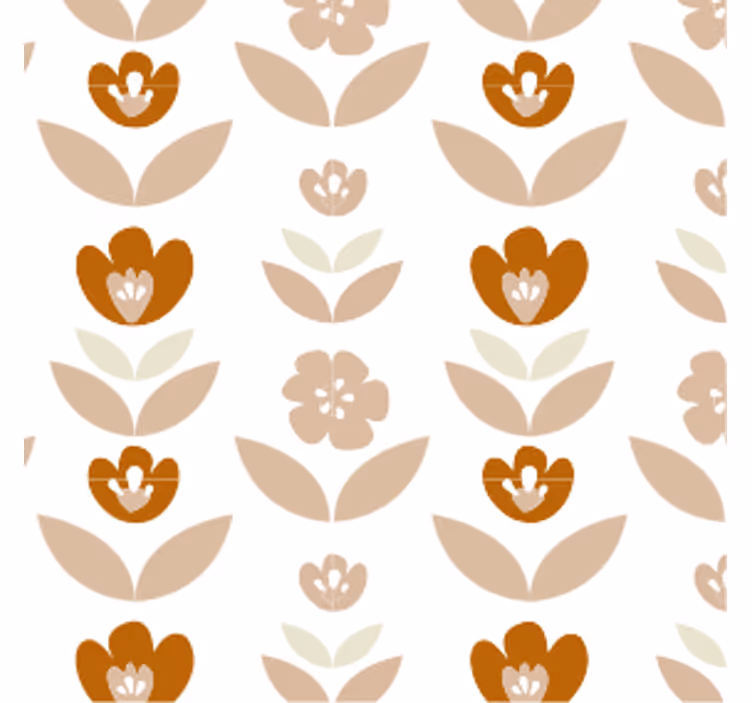 Retro wallpaper with 70s floral design - TenStickers