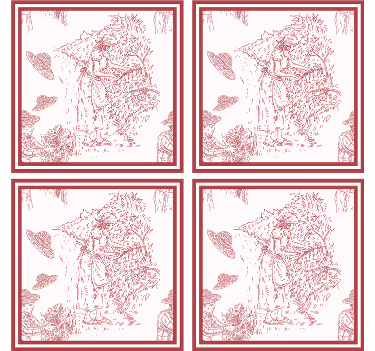 Retro wallpaper rustic scene design - TenStickers