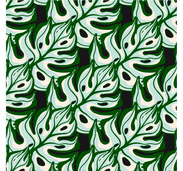 Flowers wallpaper in a black and green splashy pattern - TenStickers