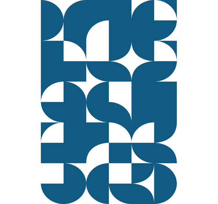 Wallpaper geometric blue circle pattern - TenStickers