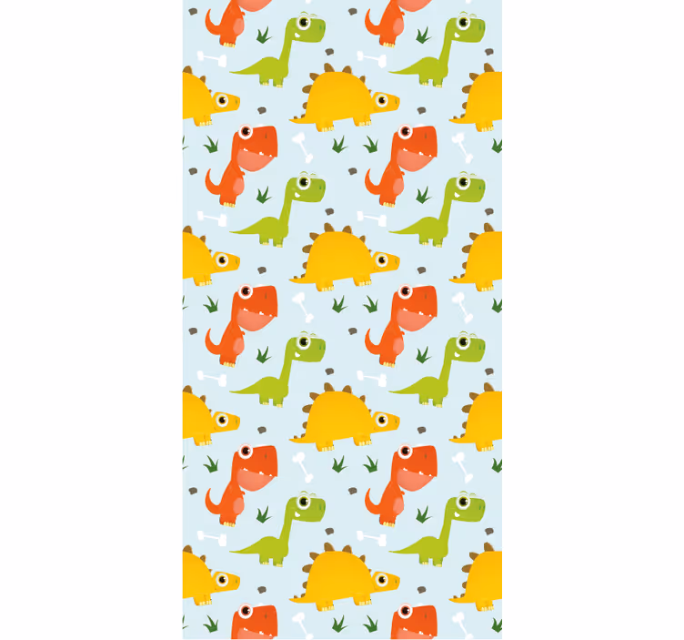 Dinosaurs wallpaper small dino pattern - TenStickers