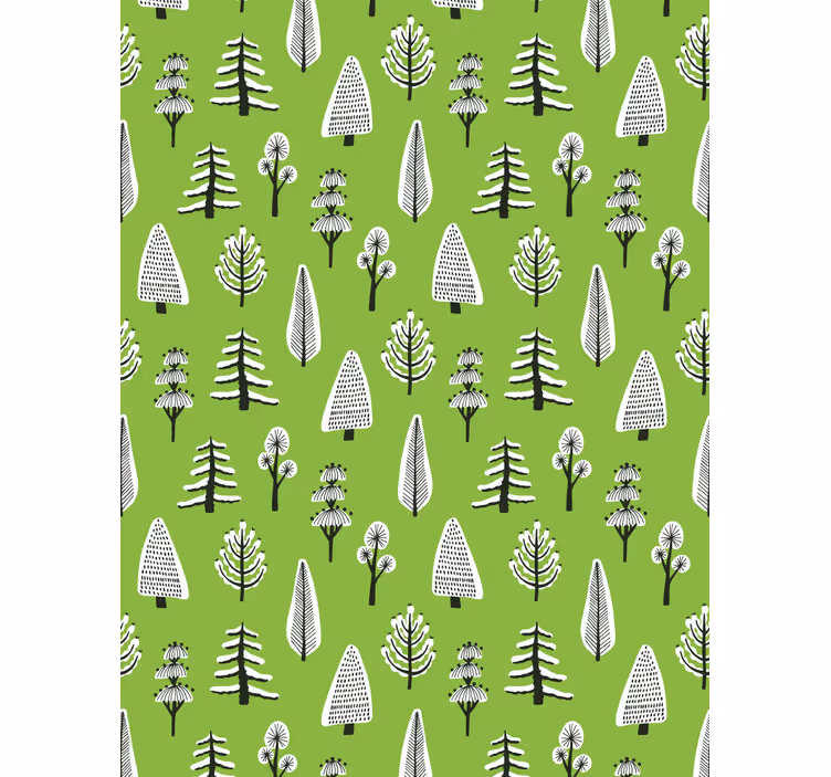 Wallpaper of a tree in various shades of green - TenStickers