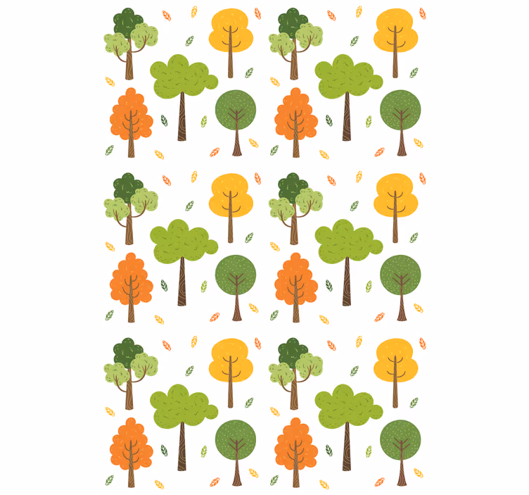 Colorful pattern wallpaper of a tree - TenStickers