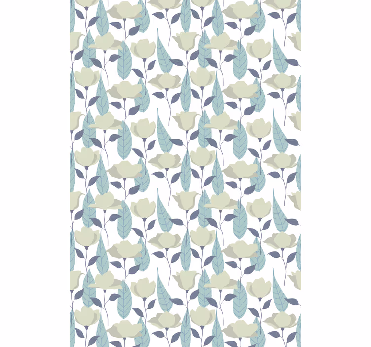Wallpaper office pastel color plants pattern - TenStickers