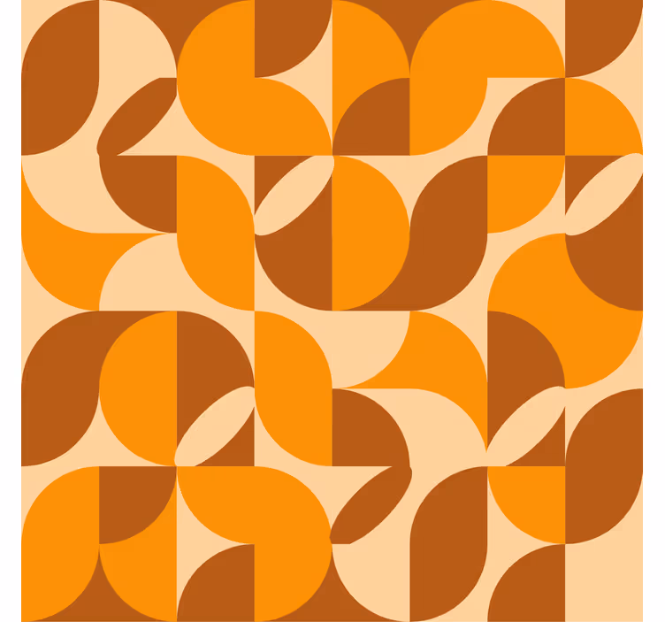 Contemporary wallpaper with retro orange shapes - TenStickers