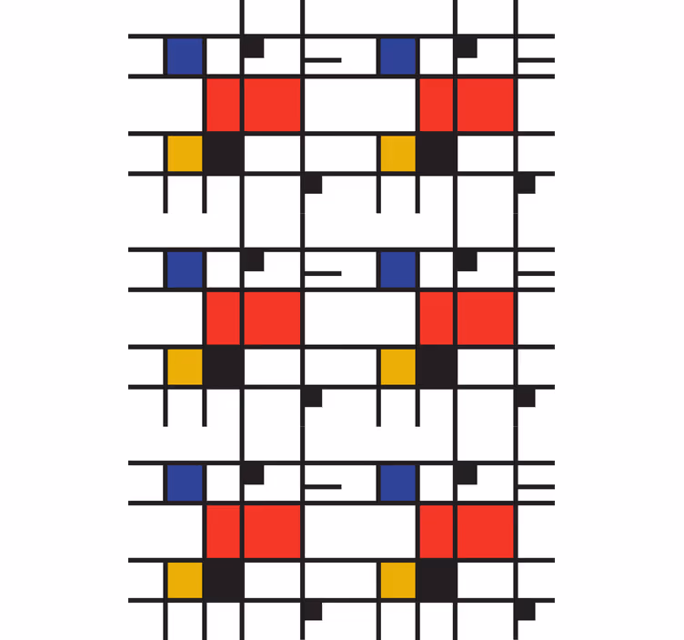 Contemporary wallpaper in mondrian geometric style - TenStickers