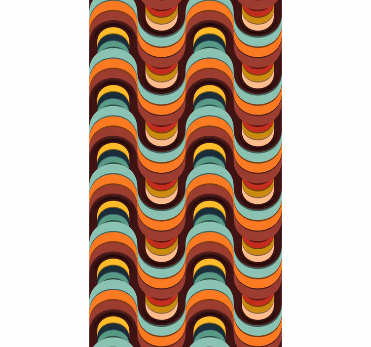 Contemporary wallpaper in vibrant retro design - TenStickers