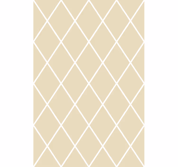 Contemporary wallpaper in cream diamond minimalist pattern - TenStickers