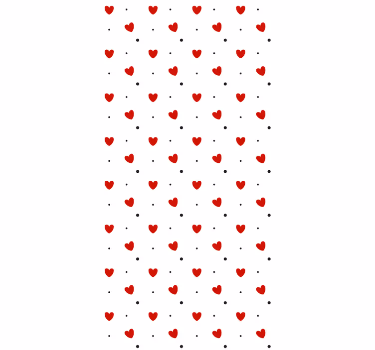 Contemporary wallpaper pattern-decor hearts and dots - TenStickers