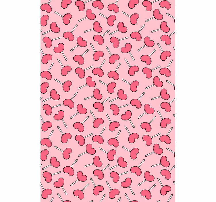 Contemporary wallpaper hearth-shaped lollipops - TenStickers