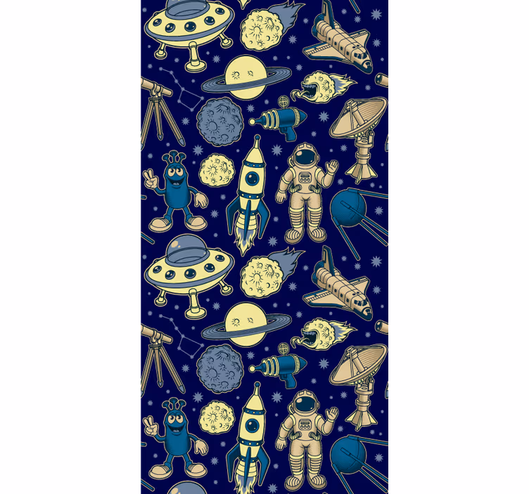 Wallpaper childrens room space characters - TenStickers