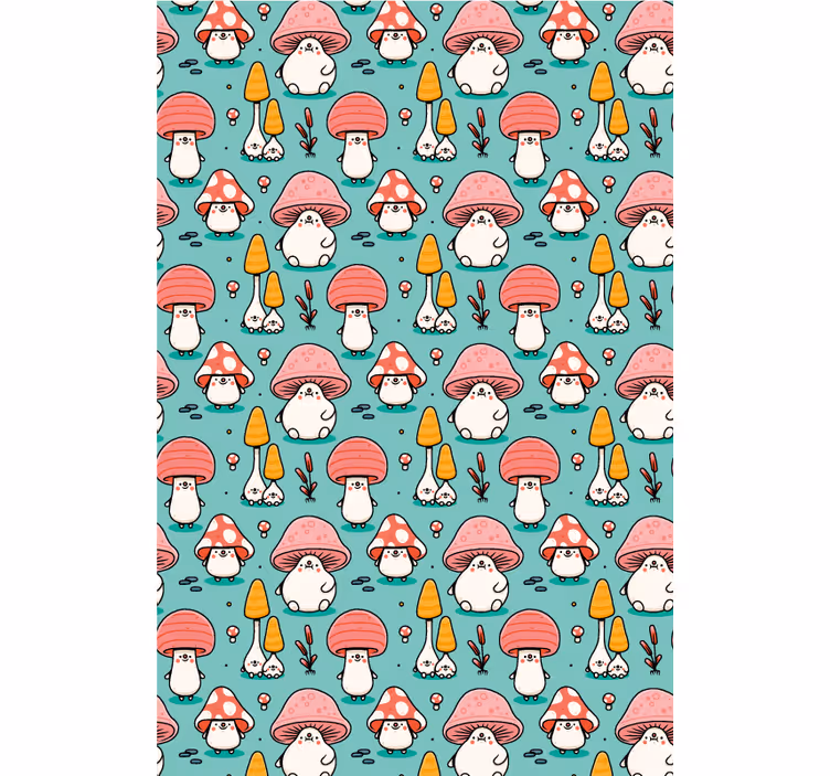Wallpaper childrens room baby mushroom designs - TenStickers