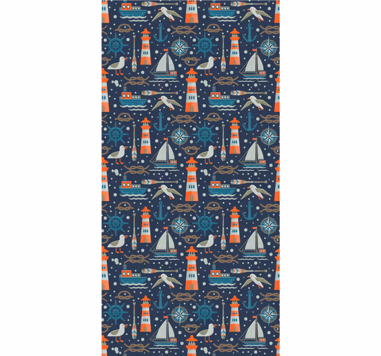 Wallpaper childrens room nautical adventure theme - TenStickers