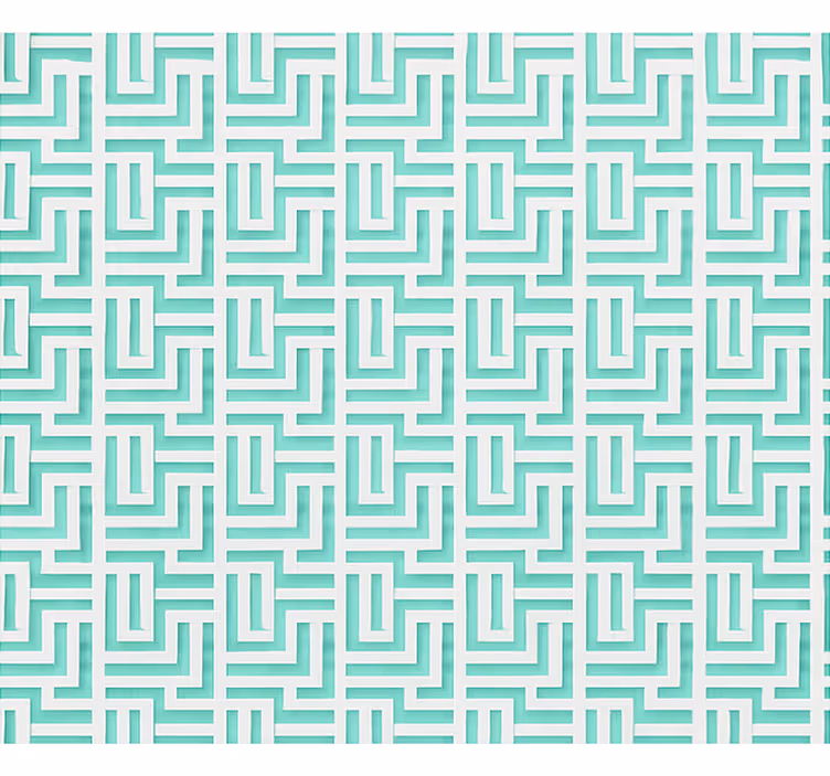 Wallpaper for dining area with blue geometric squares - TenStickers