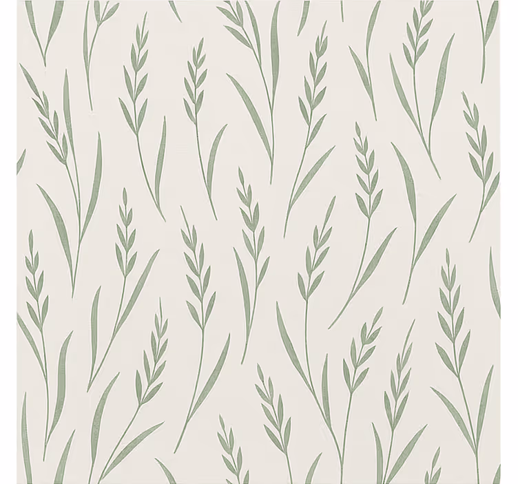 Green wheat leaves print wallpaper for dining area - TenStickers