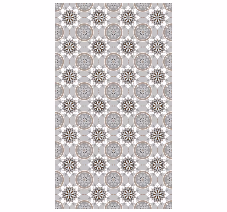 Kitchen wallpaper with floral floor tiles - TenStickers