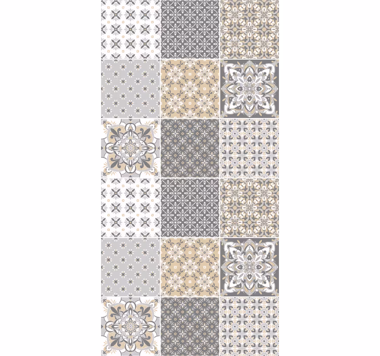 Kitchen wallpaper with moroccan tile effect - TenStickers