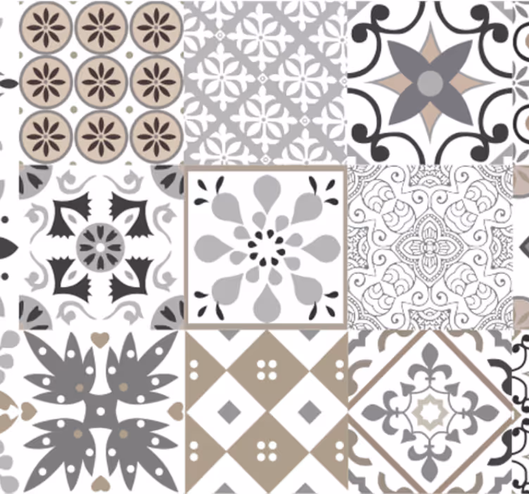 Kitchen wallpaper grey mosaic design - TenStickers