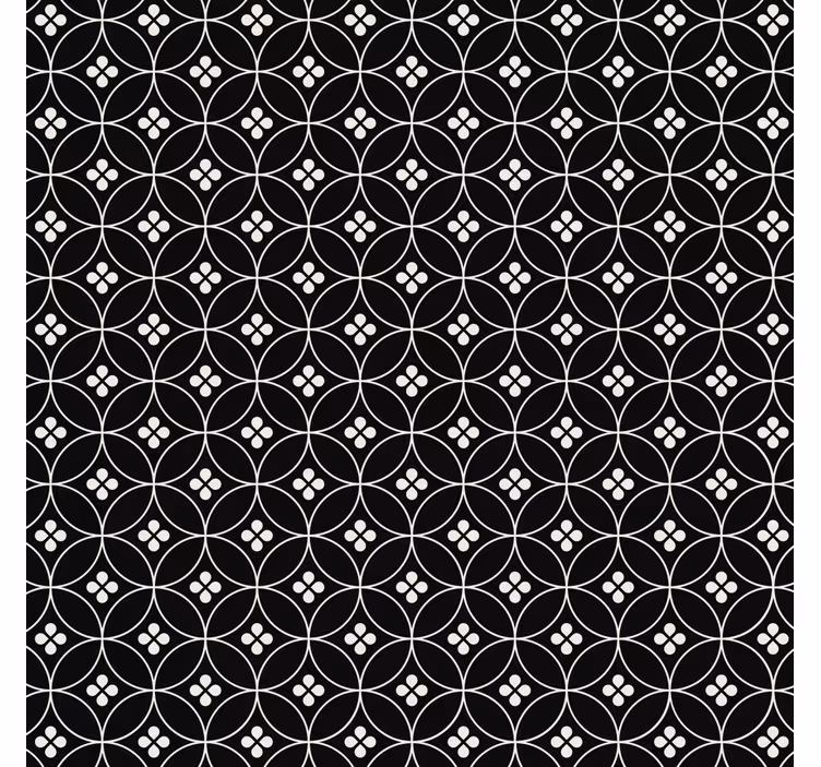 Kitchen wallpaper flower tiles design - TenStickers