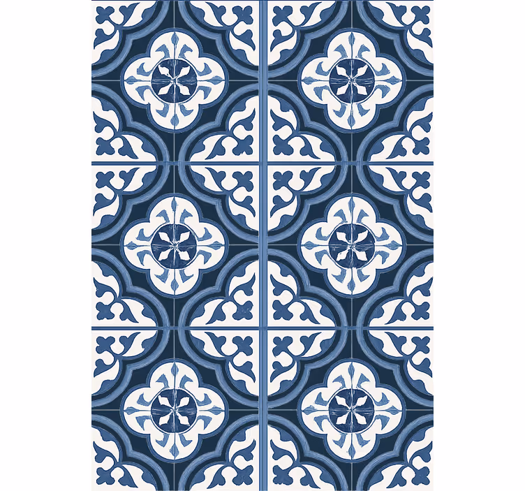 Living area wallpaper blue majorica design - TenStickers