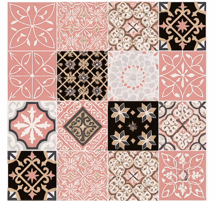 Living area wallpaper in pink cement design - TenStickers