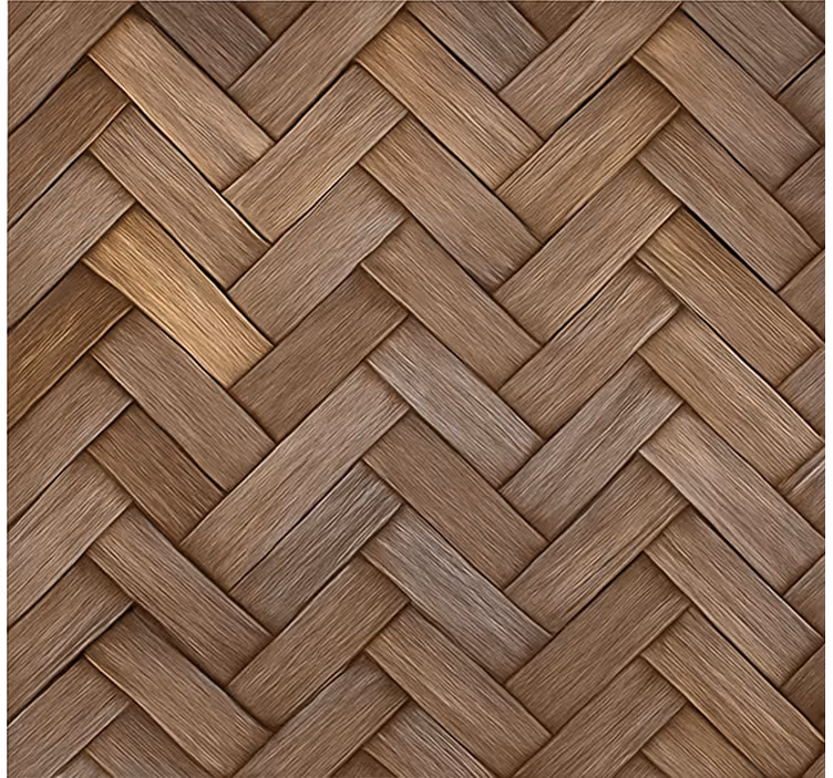 Living area wallpaper braided wood design - TenStickers