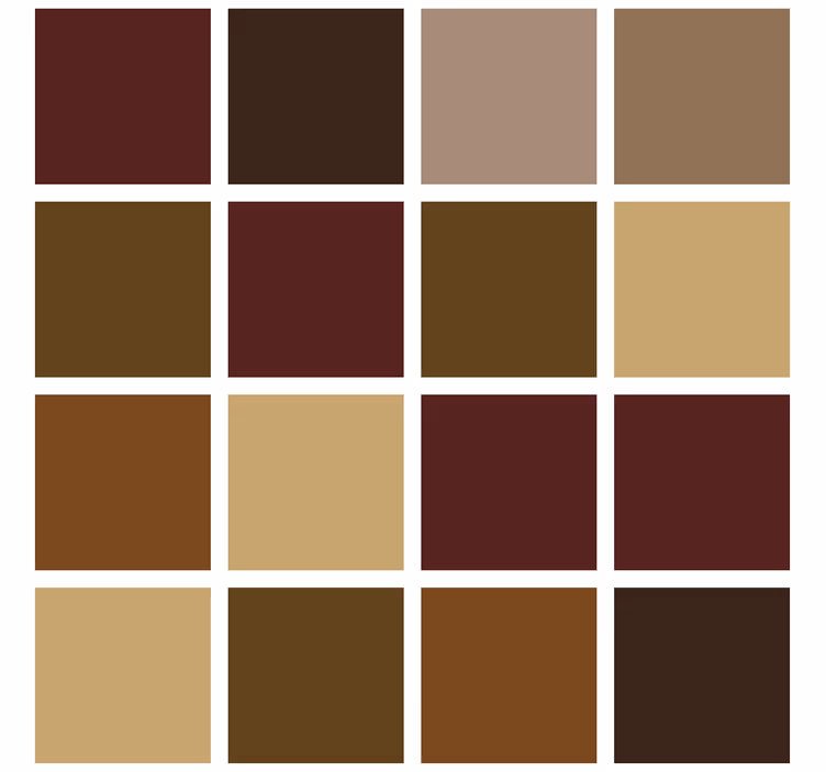 Bathroom wallpaper in warm color blocks - TenStickers