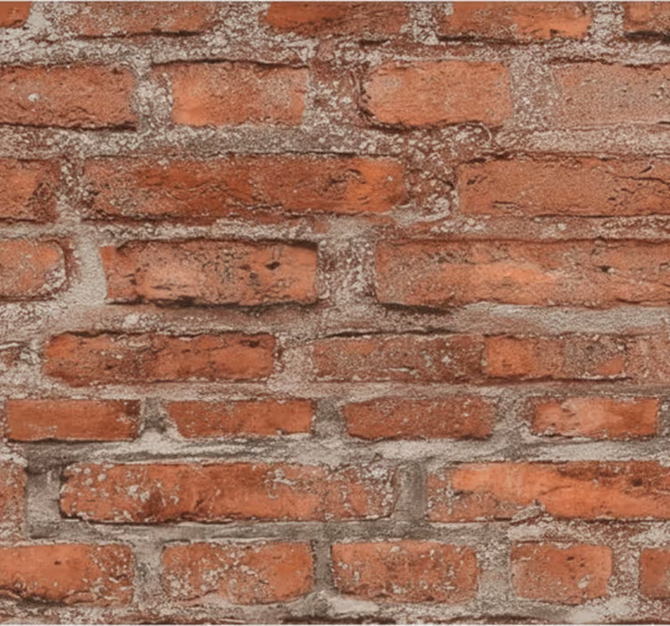 Living area wallpaper classic red brick - TenStickers