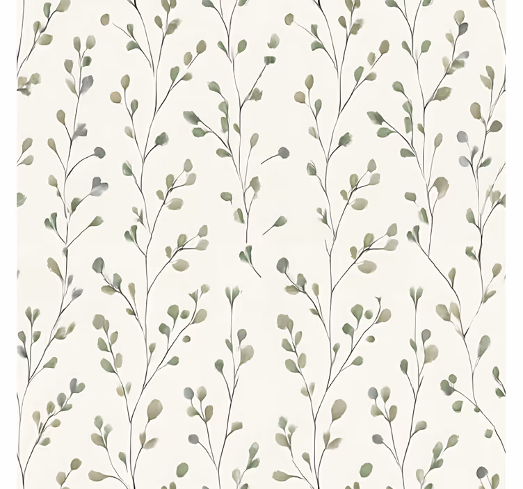 Tiny floral living area wallpaper - TenStickers