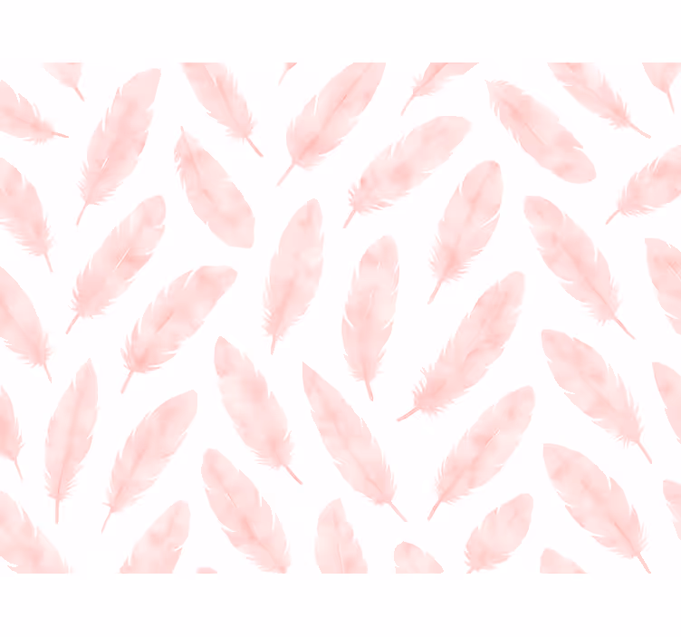 Master bedroom wallpaper pink feather design - TenStickers
