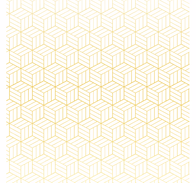 Wallpaper squares gold foil geometric cubes - TenStickers