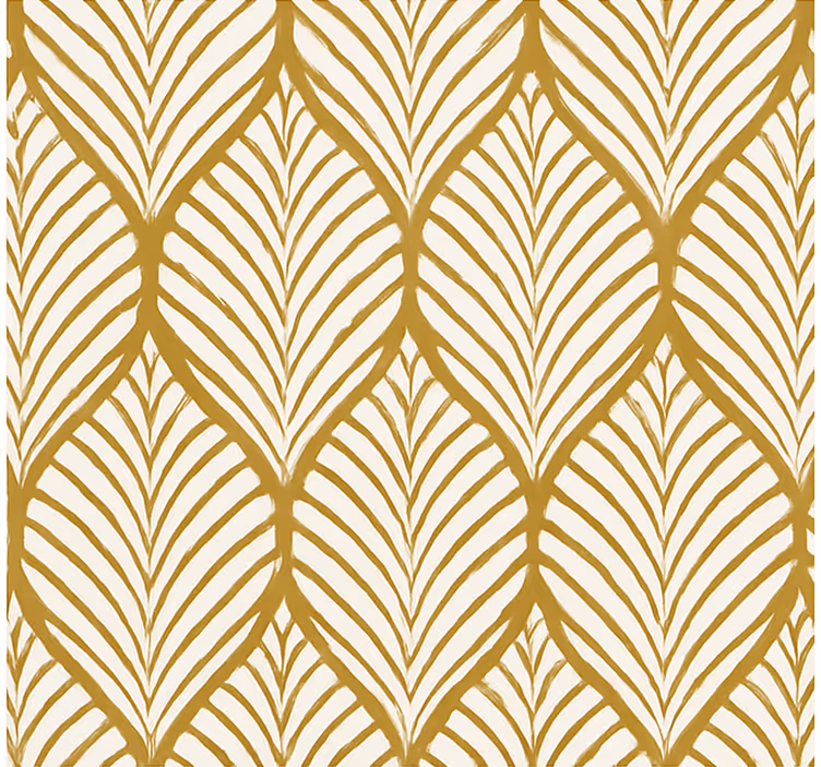 Contemporary wallpaper golden geometric leaf design - TenStickers