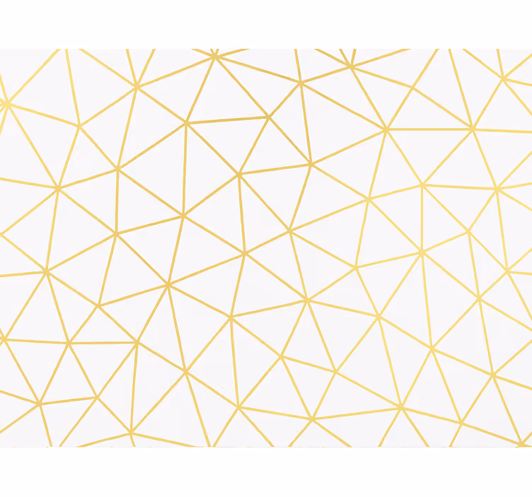 Triangles wallpaper golden geometric prism mosaic - TenStickers