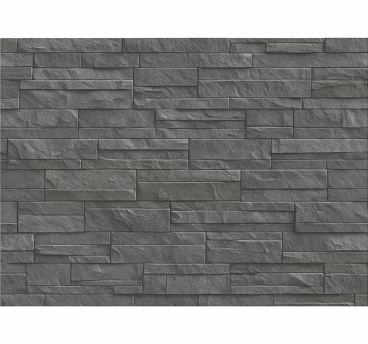 Stone effect wallpaper charcoal ledge stone - TenStickers