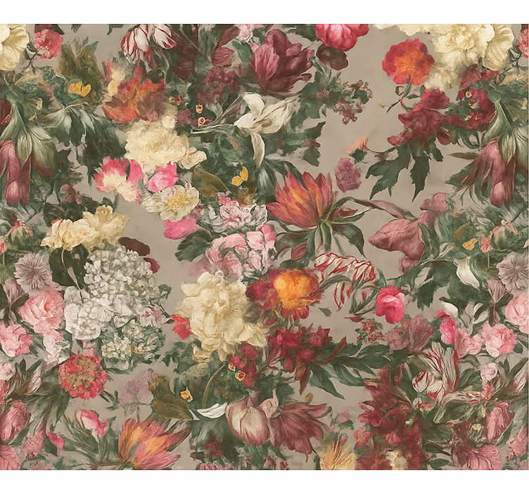 Master bedroom wallpaper vintage flowers - TenStickers