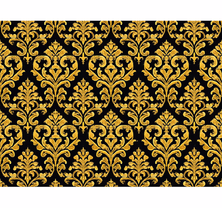 Master bedroom wallpaper gold pattern on black - TenStickers