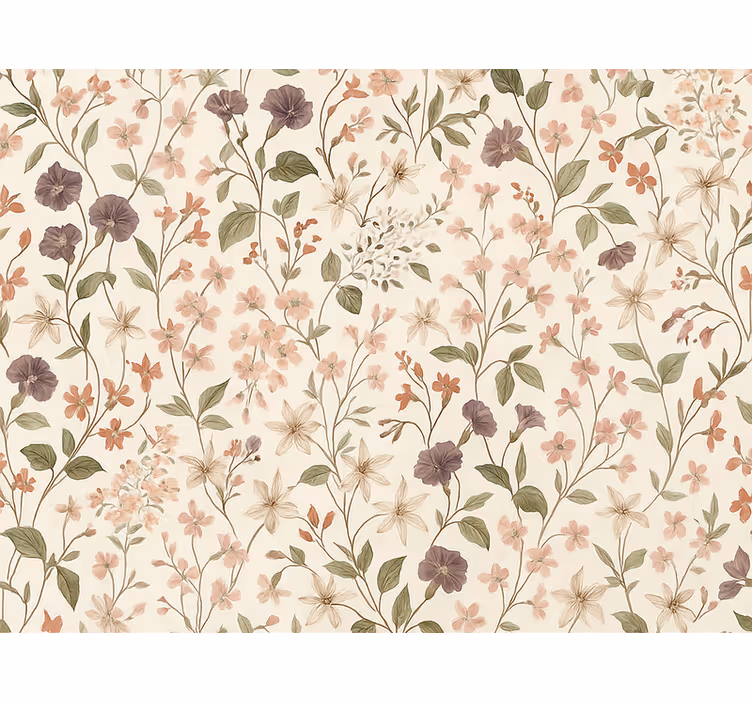 Master bedroom wallpaper pink floral design - TenStickers