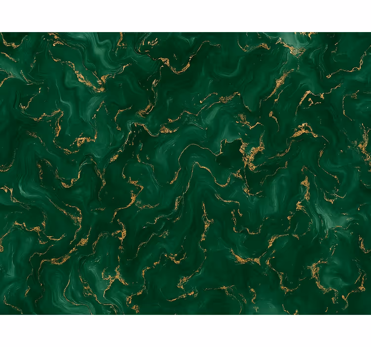 Master bedroom wallpaper emerald green with gold marble - TenStickers