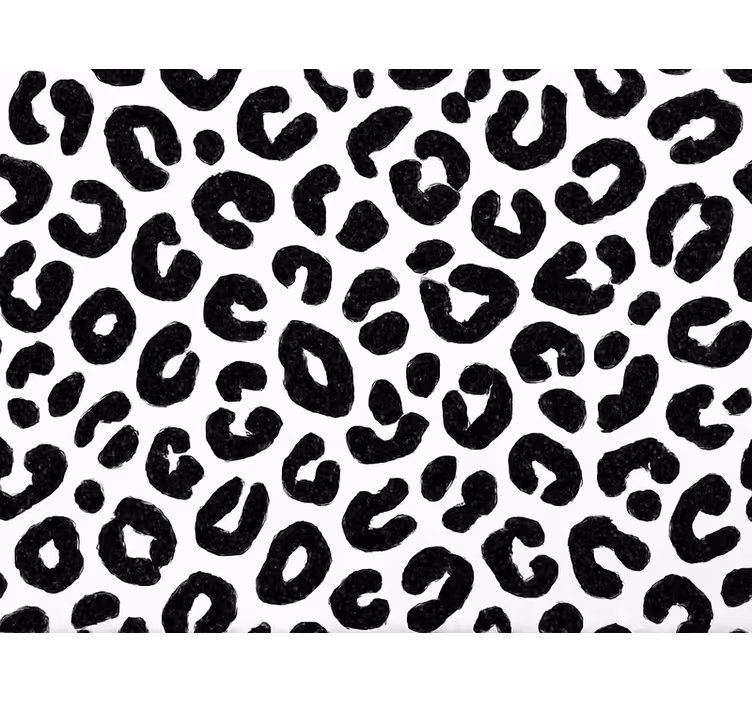 Living area wallpaper leopard black and white design - TenStickers