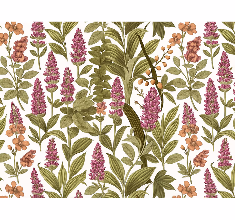 Master bedroom wallpaper colorful botanical design - TenStickers