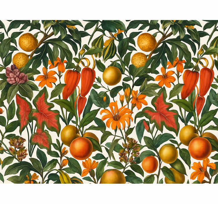 Living area wallpaper colorful exotic design - TenStickers