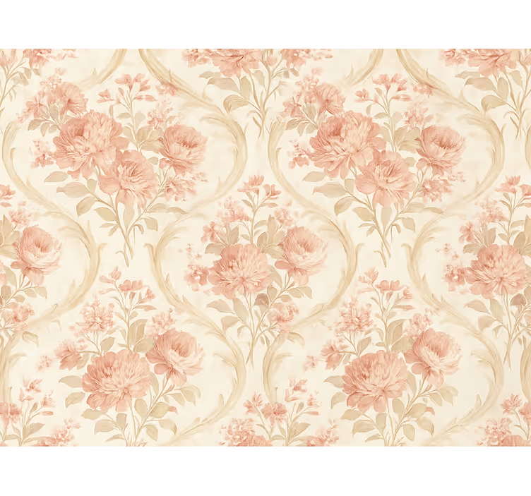 Master bedroom wallpaper vintage light washed flowers - TenStickers