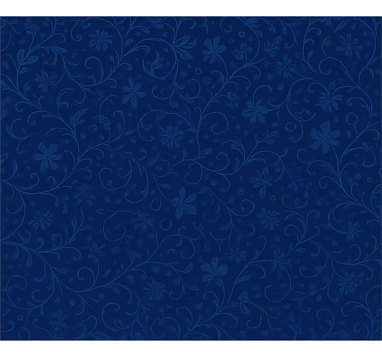 Master bedroom wallpaper navy blue floral design - TenStickers